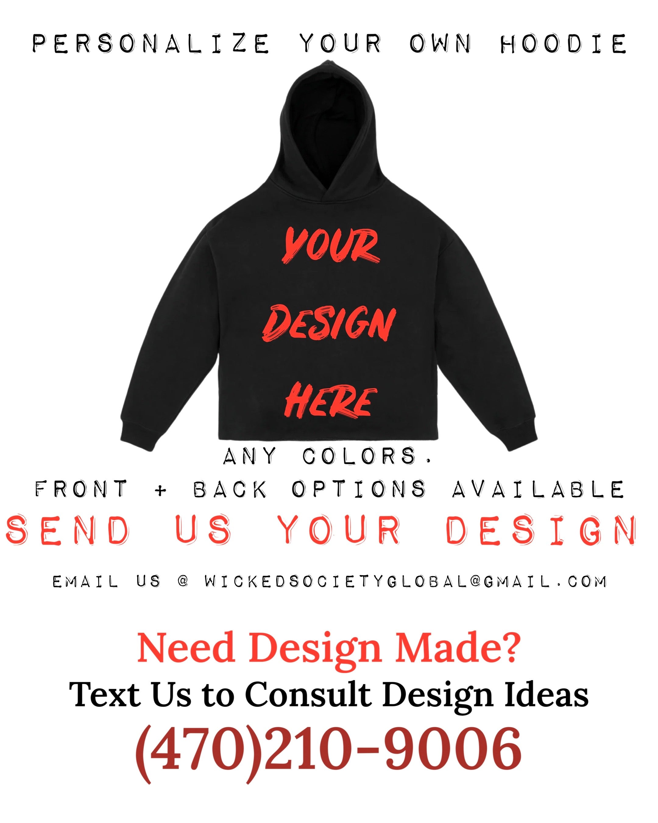 Customize own outlet hoodie